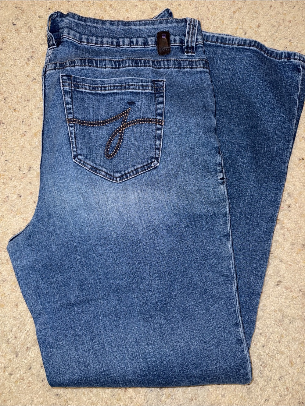 Jag Jeans Women's Blue Boot Cut Jeans with Embroidered Pocket